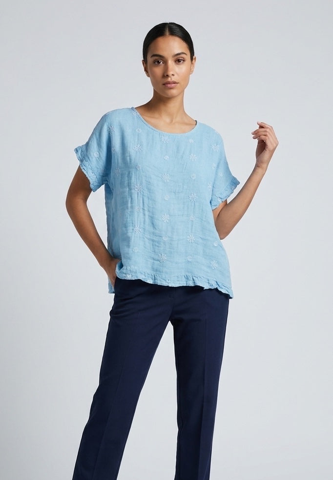 Embroidered Linen Blend Top - Mixed Pack