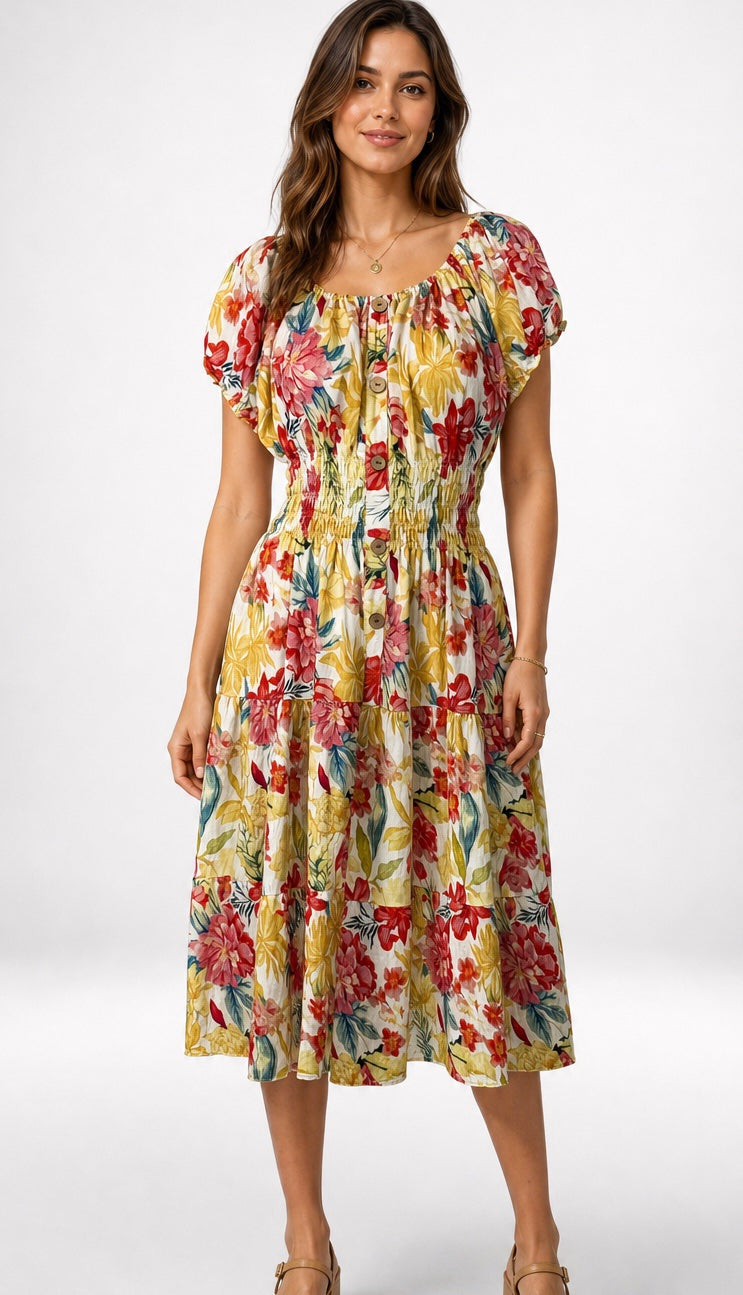 Boho Off-the-Shoulder Tiered Dress - Mixed Pack