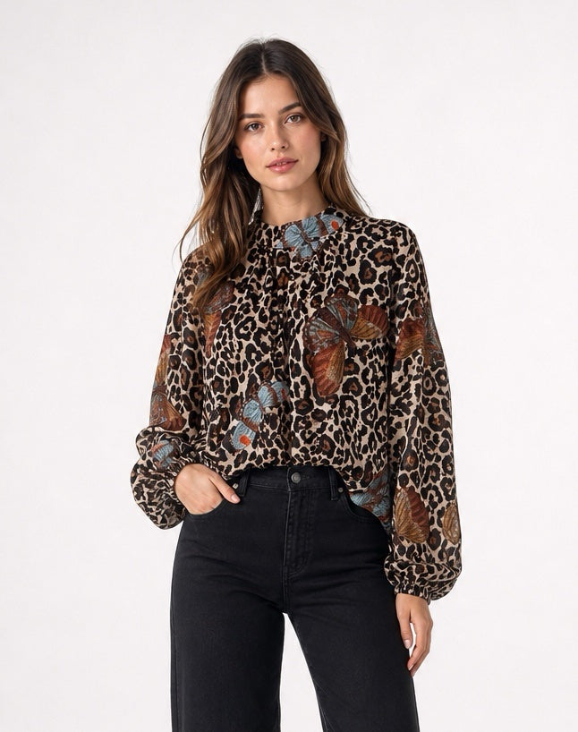 Statement Print Bishop Sleeve Blouse - Mixed Pack