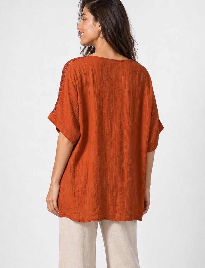 Embroidered Lace Sleeve Top - Mixed Pack (2)