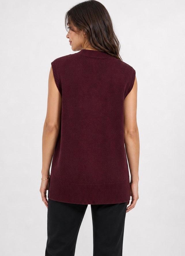 Oversized Sleeveless V-Neck Knit Vest - Mixed Pack (2)