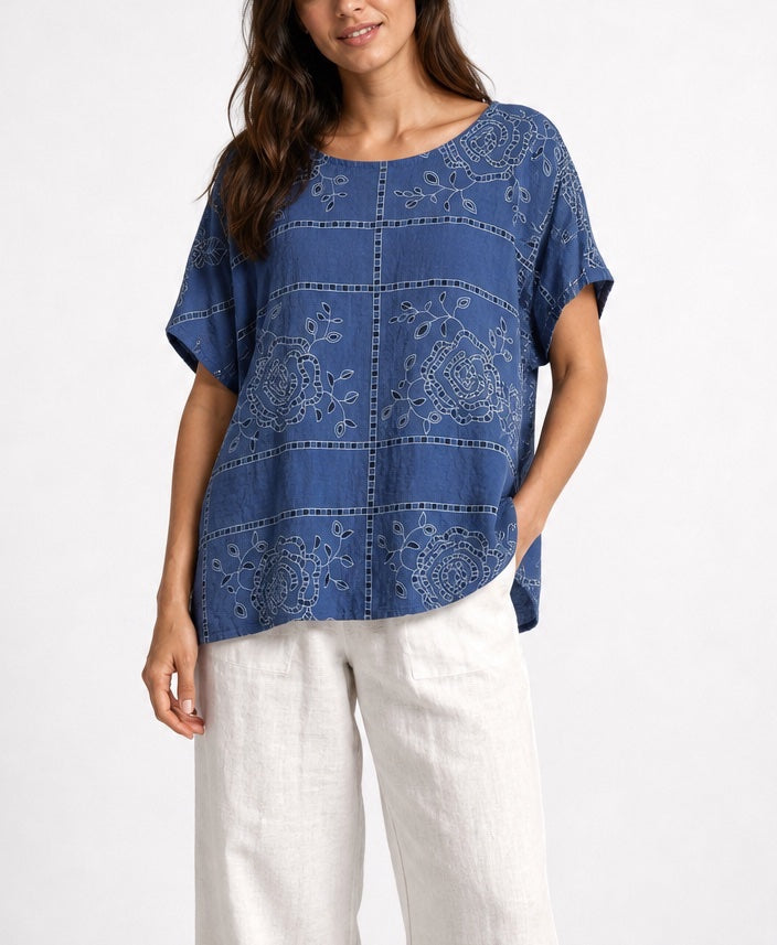 Embroidered Rose Woven Top - Mixed Pack