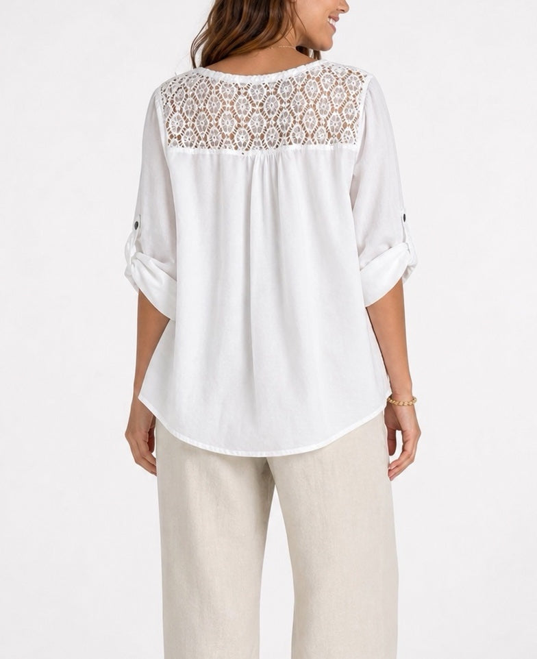 Embroidered Eyelet Peasant Blouse - Mixed Pack (2)