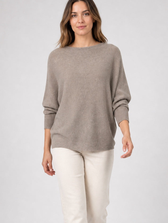 Wool Blend Batwing Boat Neck Jumper - Mixed Pack