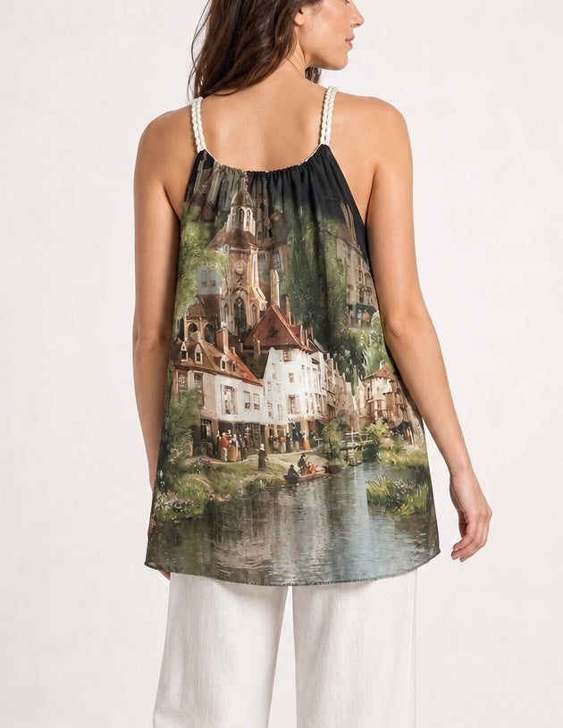 Scenic Print Top with Braided Straps - Mixed Pack