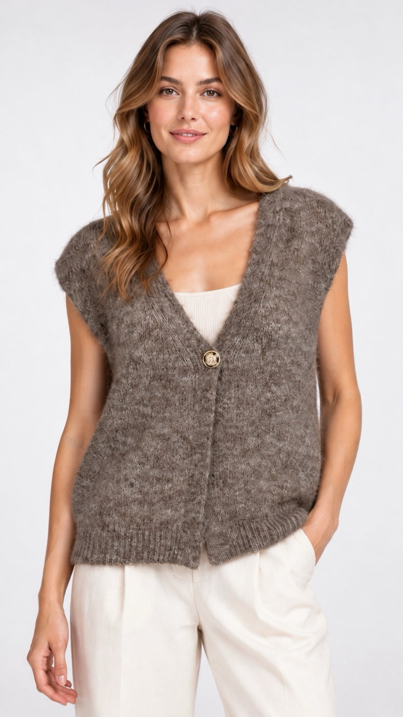 Wool Blend Knit V-Neck Vest - Mixed Pack