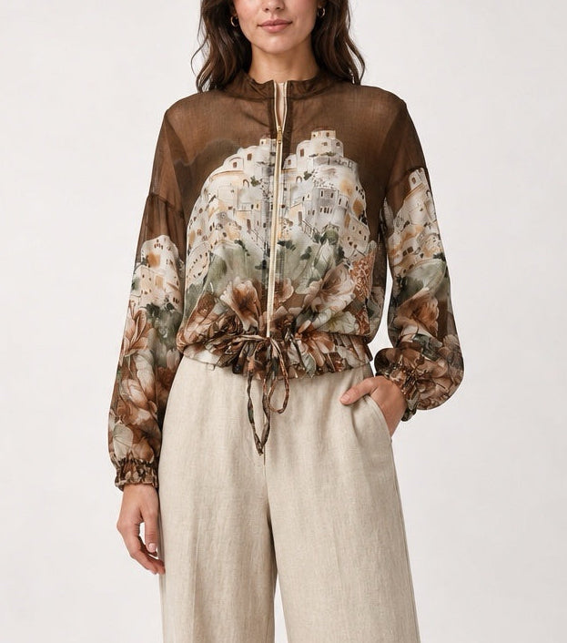 Scenic Print Sheer Bomber Jacket - Mixed Pack