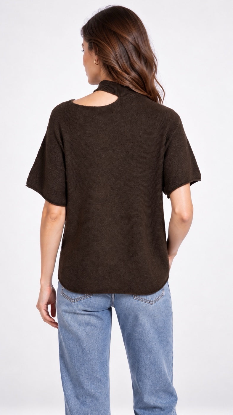 Cut-out Neck Ribbed Knit Sweater - Mixed Pack (2)