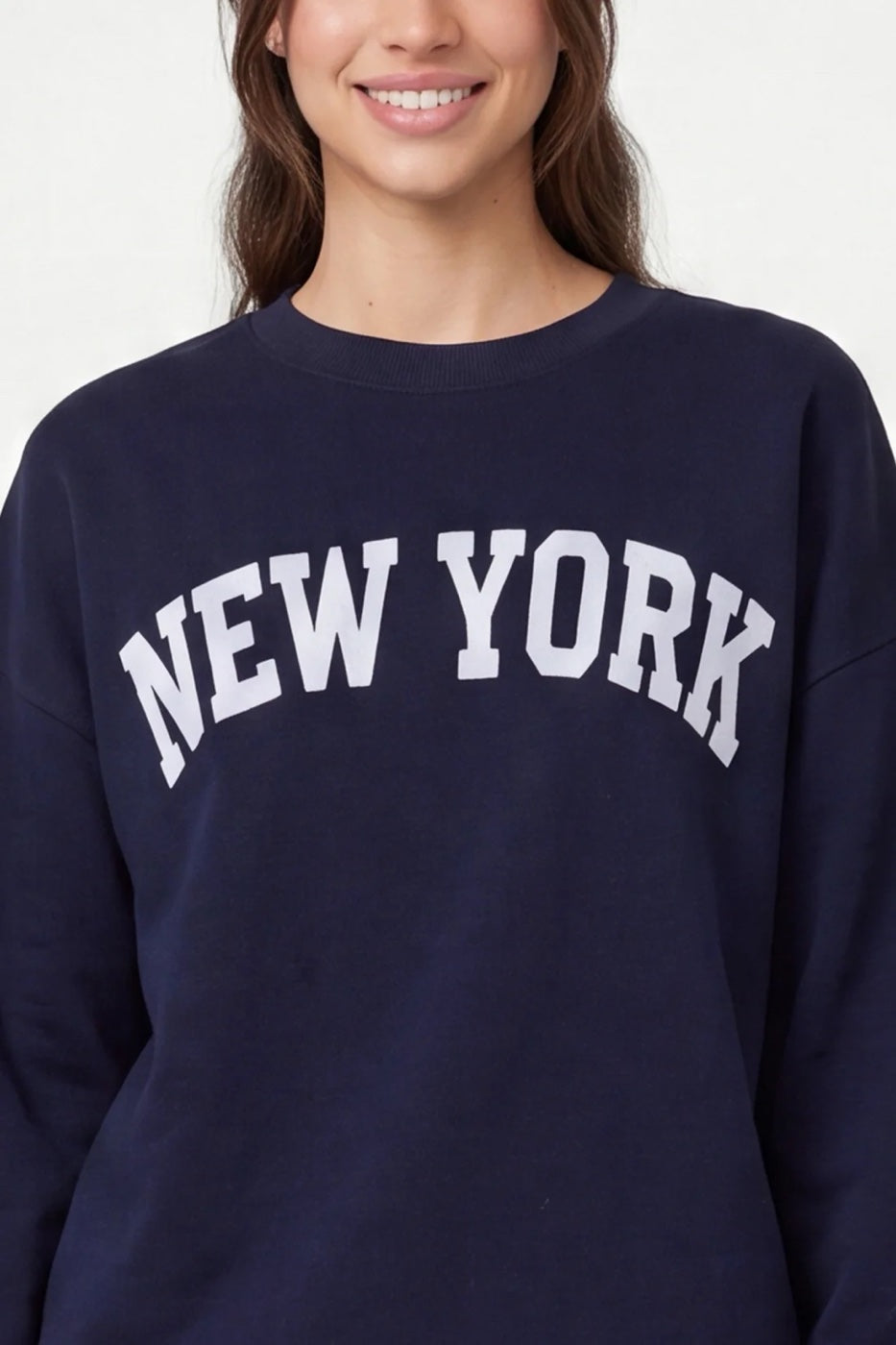 New York Sweatshirt Navy - Navy Blue