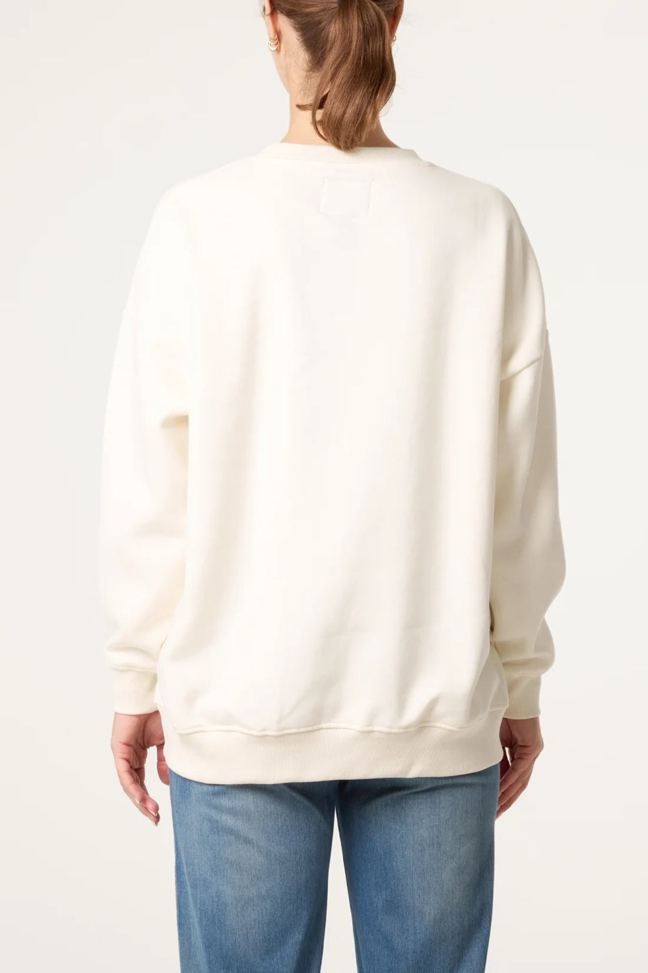 Embroidered Lettering Sweatshirt - Ivory (2)