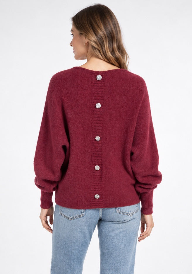 Soft Feel Button Back Batwing Jumper  - Mixed Pack (2)