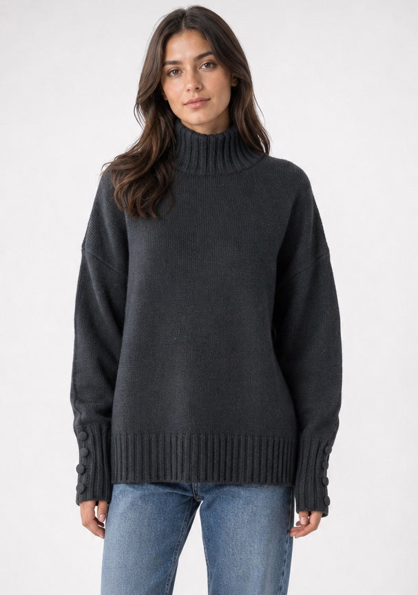 High Neck Button Cuff Jumper - Mixed Pack