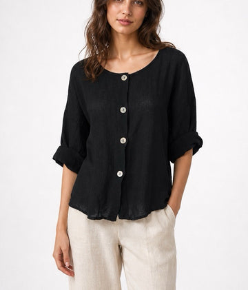 Textured Button-Through Top - Mixed Pack