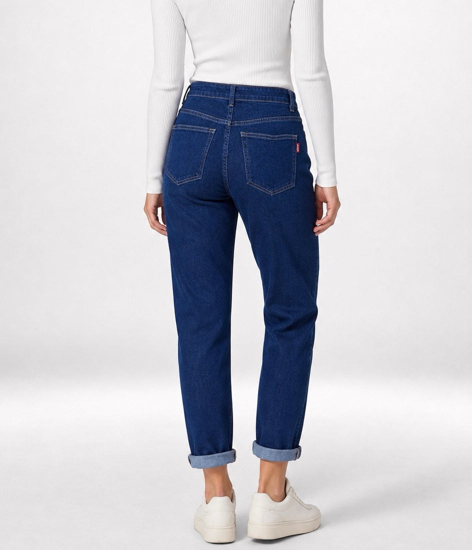 High Waist Mom Fit Jeans - Indogo (2)