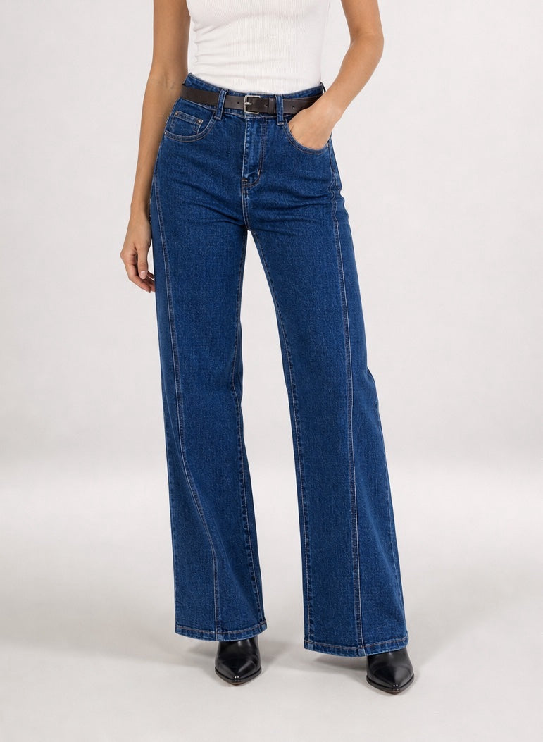High Rise Wide Leg Jeans - Indigo