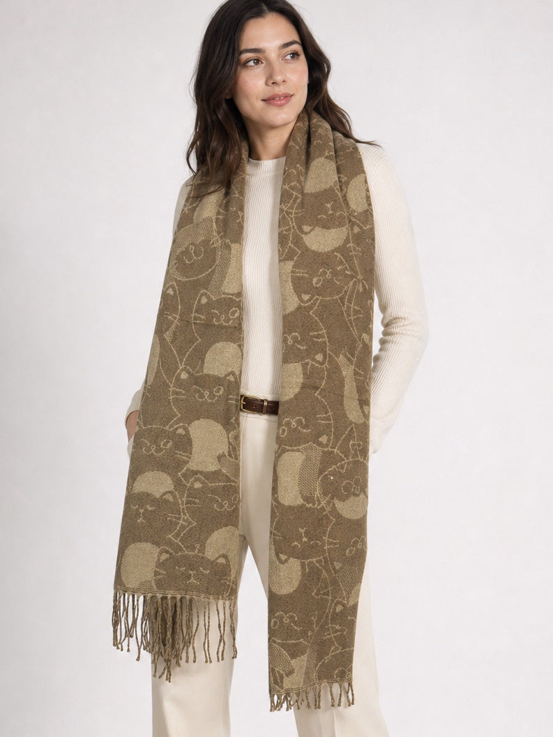 Whimsical Cat Pattern Scarf - Mixed Pack