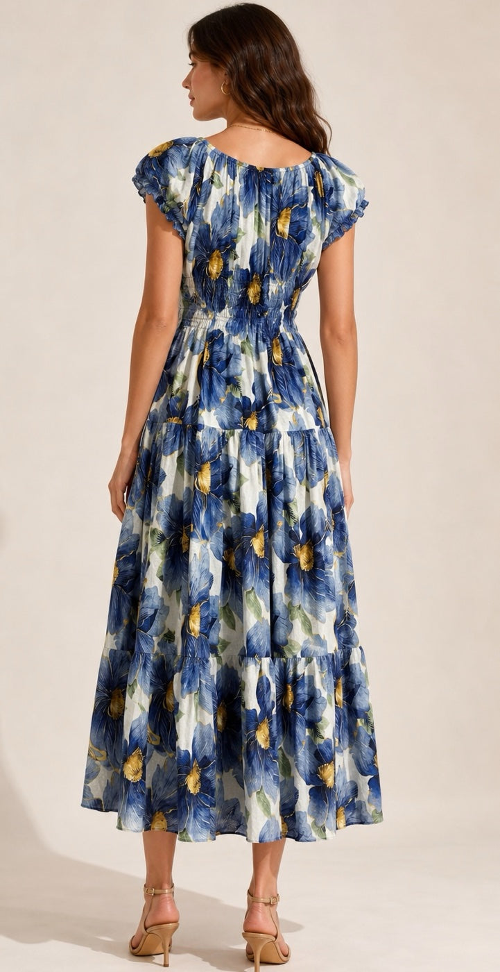 Floral Print Button Maxi Dress - Mixed Pack