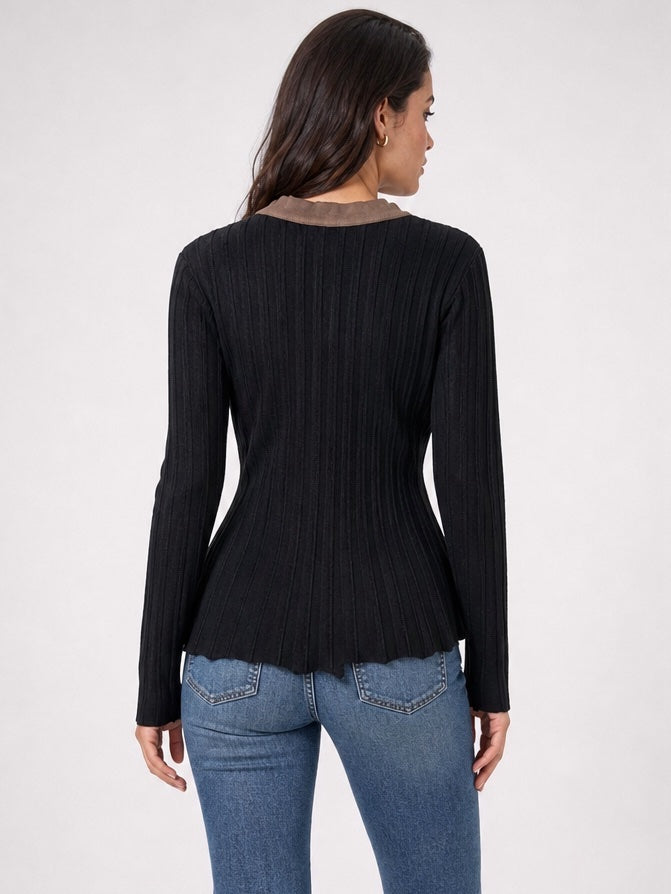 Ribbed Knit Peplum Cardigan - Mixed Pack (2)