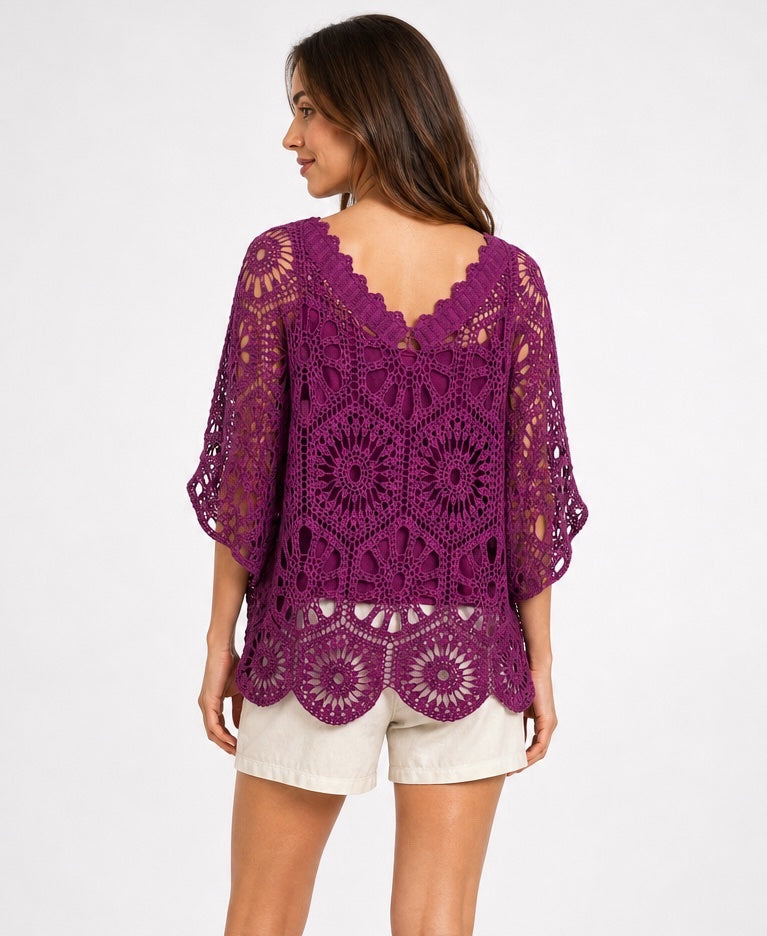 Artisan Crochet V-Neck Top - Mixed Pack (2)