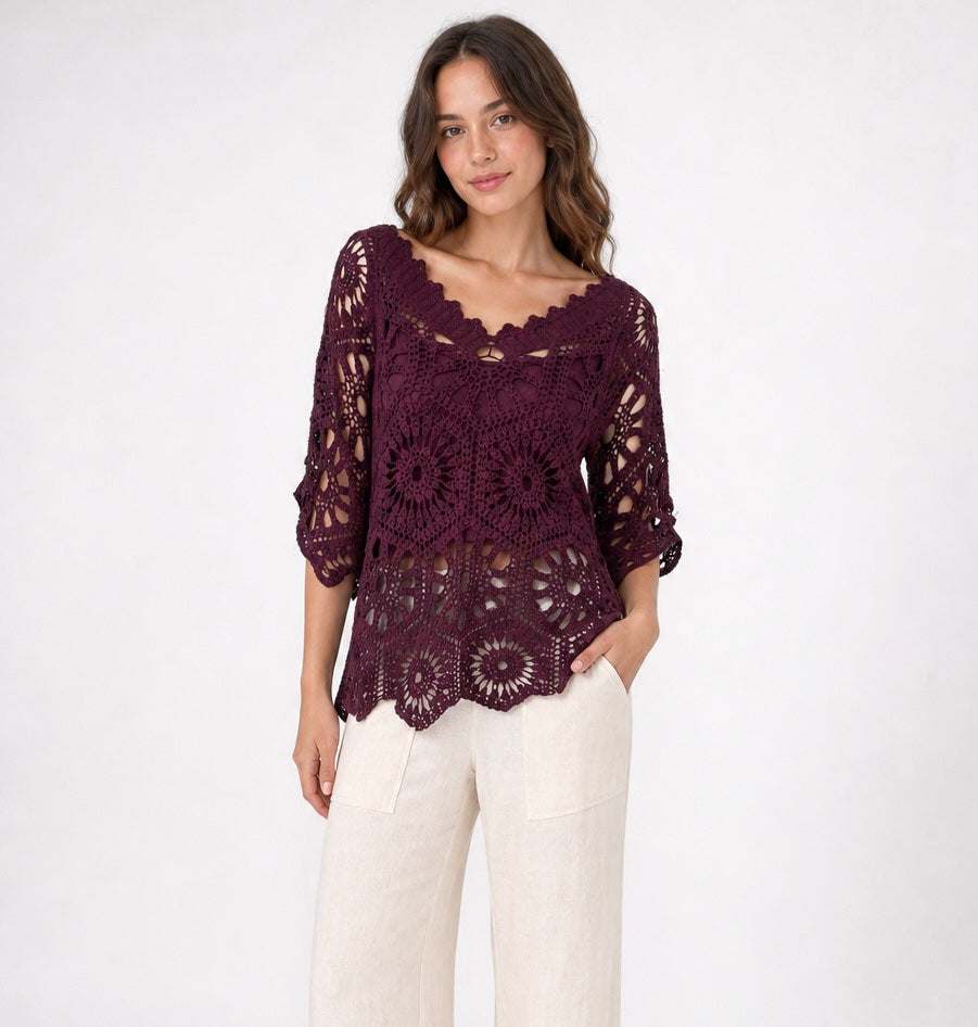 Two Piece Crochet Floral Top - Mixed Pack