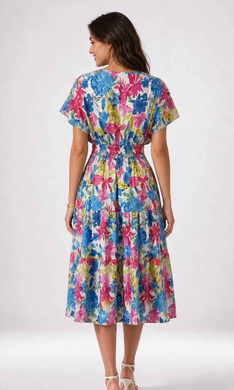 Vintage Floral Print Midi Dress - Mixed Pack (2)