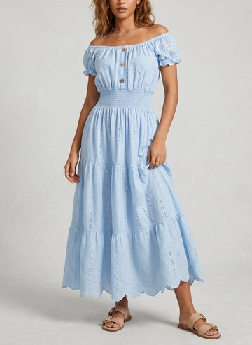 Eyelet Tiered Midi Dress - Mixed Pack
