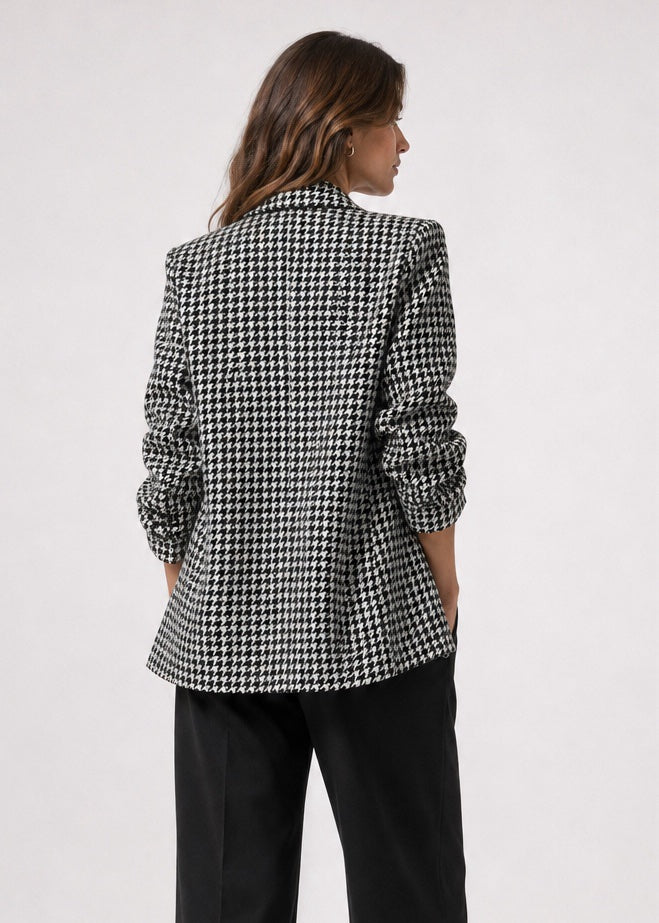 Houndstooth Pattern Blazer - Houndstooth (2)