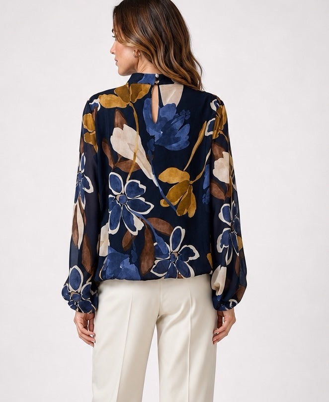 Voluminous Sleeve High Neck Blouse - Mixed Pack (2)