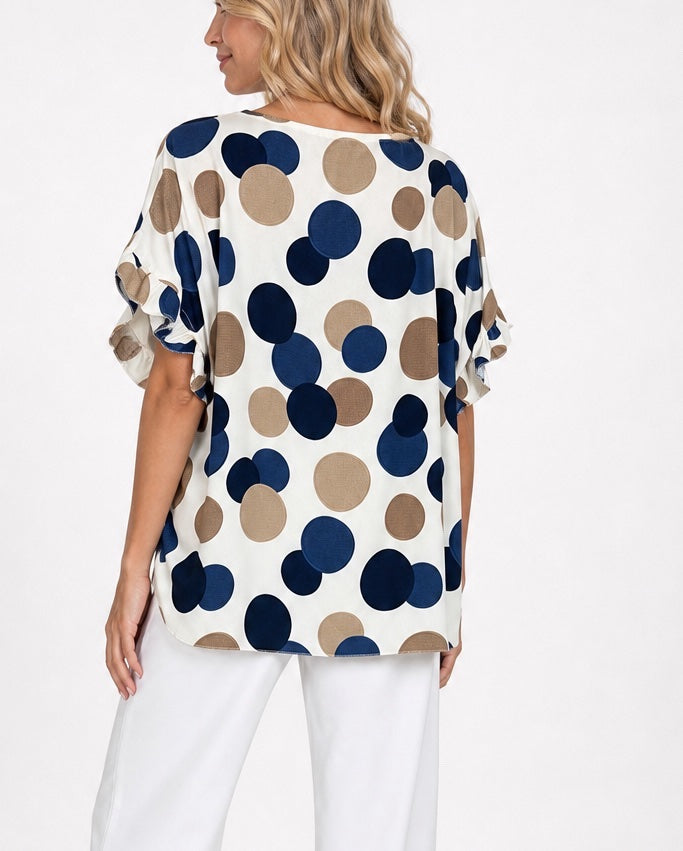 Ruffled Sleeve Polka Dot Blouse - Mixed Pack (2)