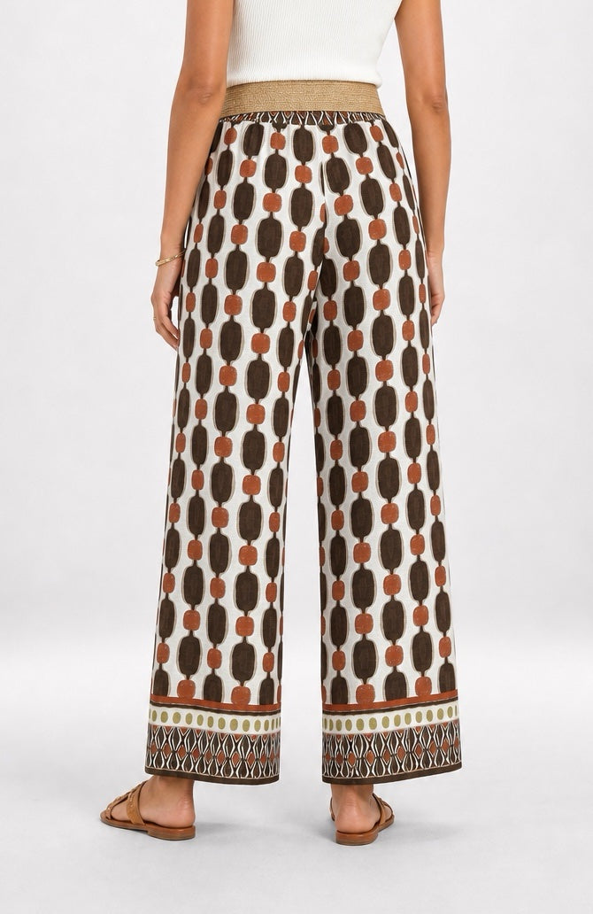 Geometric Print Wide-Leg Trousers - Mixed Pack (2)
