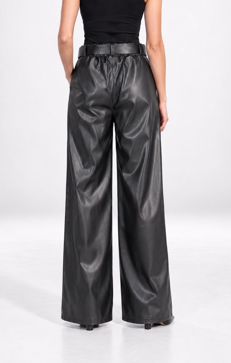 Faux Leather Wide-Leg Trousers - Mixed Pack (2)