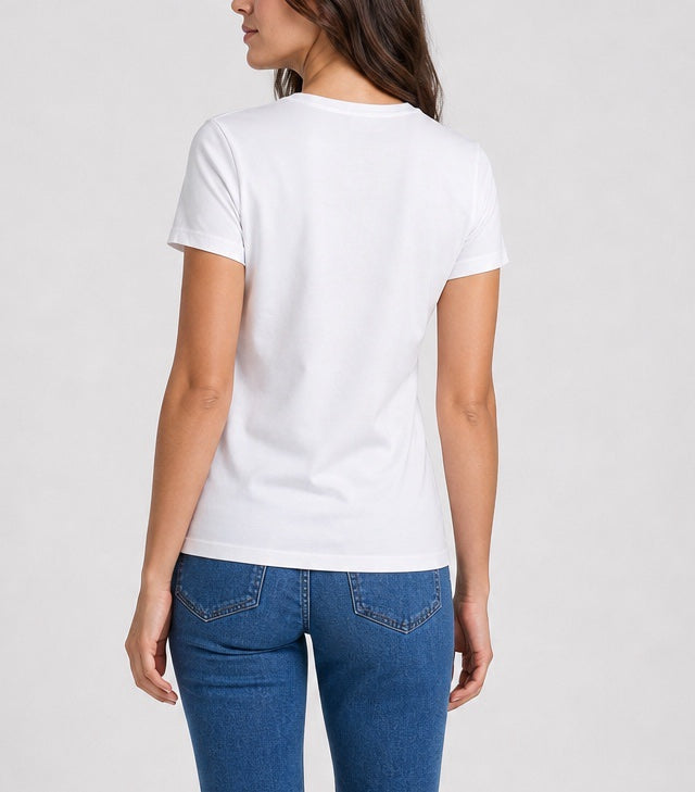 Butterfly Embellished T-Shirt - White (2)