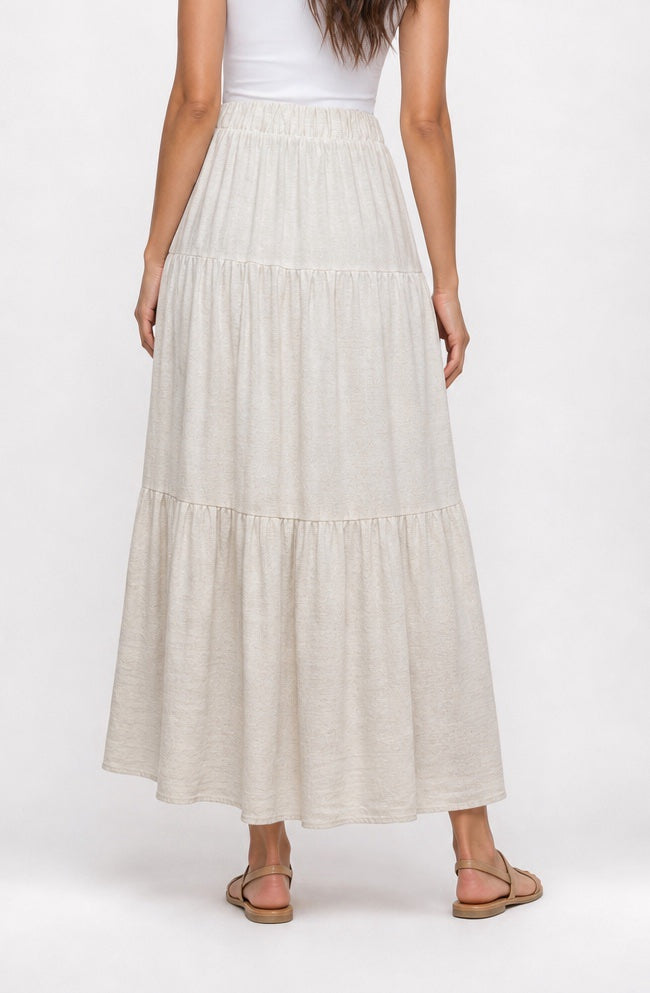 Tiered Maxi Skirt - Stone (2)