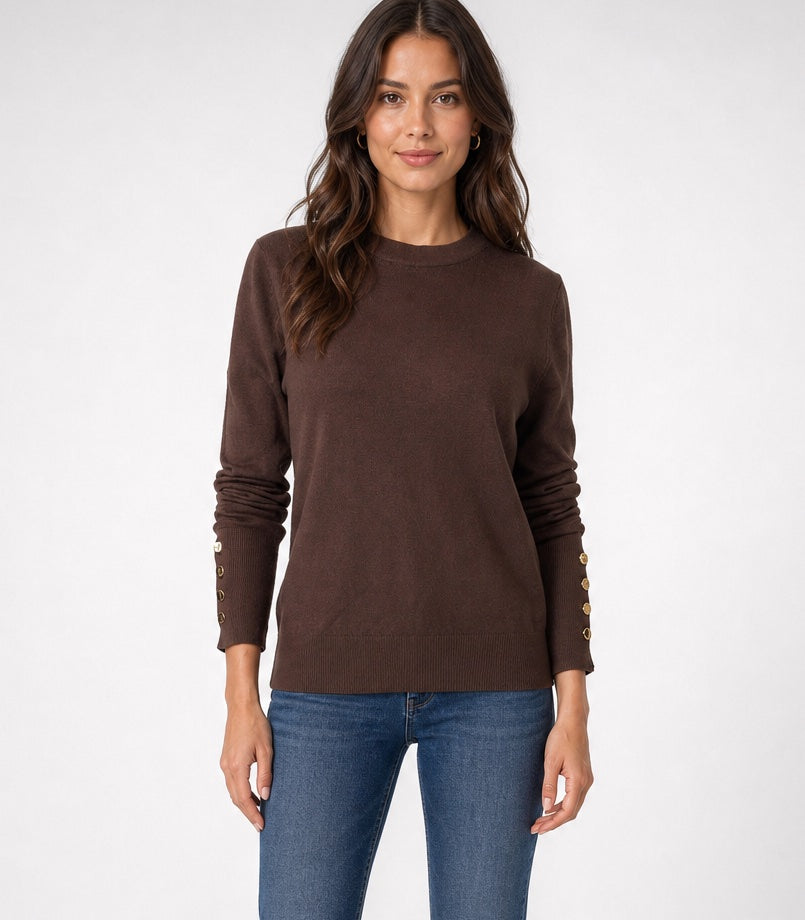 Button Cuff Fine Knit Jumper - Mixed Pack (3)