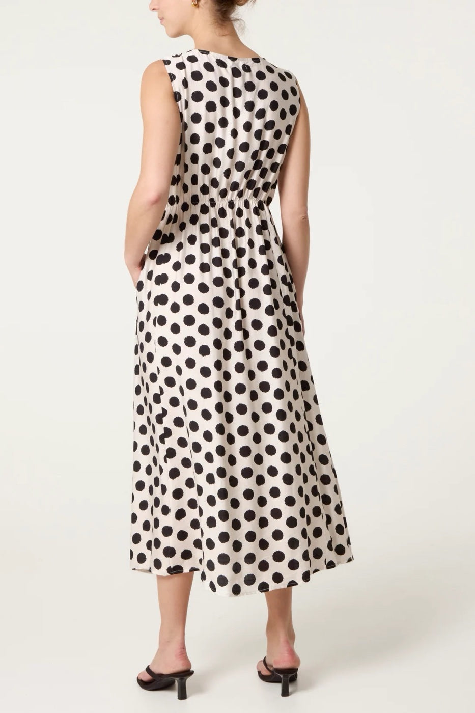 Polka Dot Midi Dress - Ivory (2)