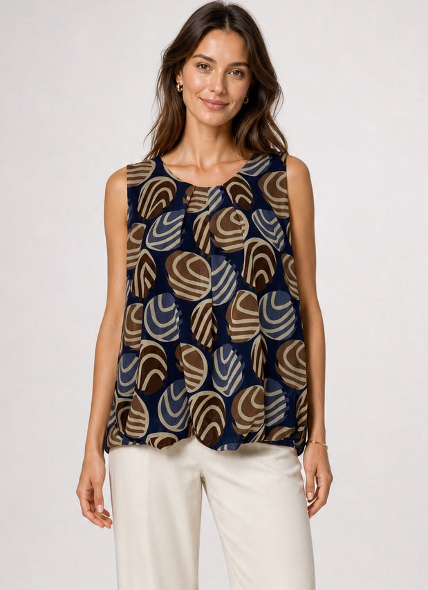 Abstract Print Pleated Blouse - Mixed Pack