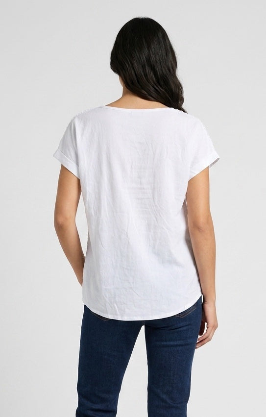 Embroidered Cotton Top - White (2)