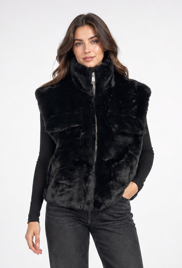 Faux Fur High Neck Gilet - Mixed Pack