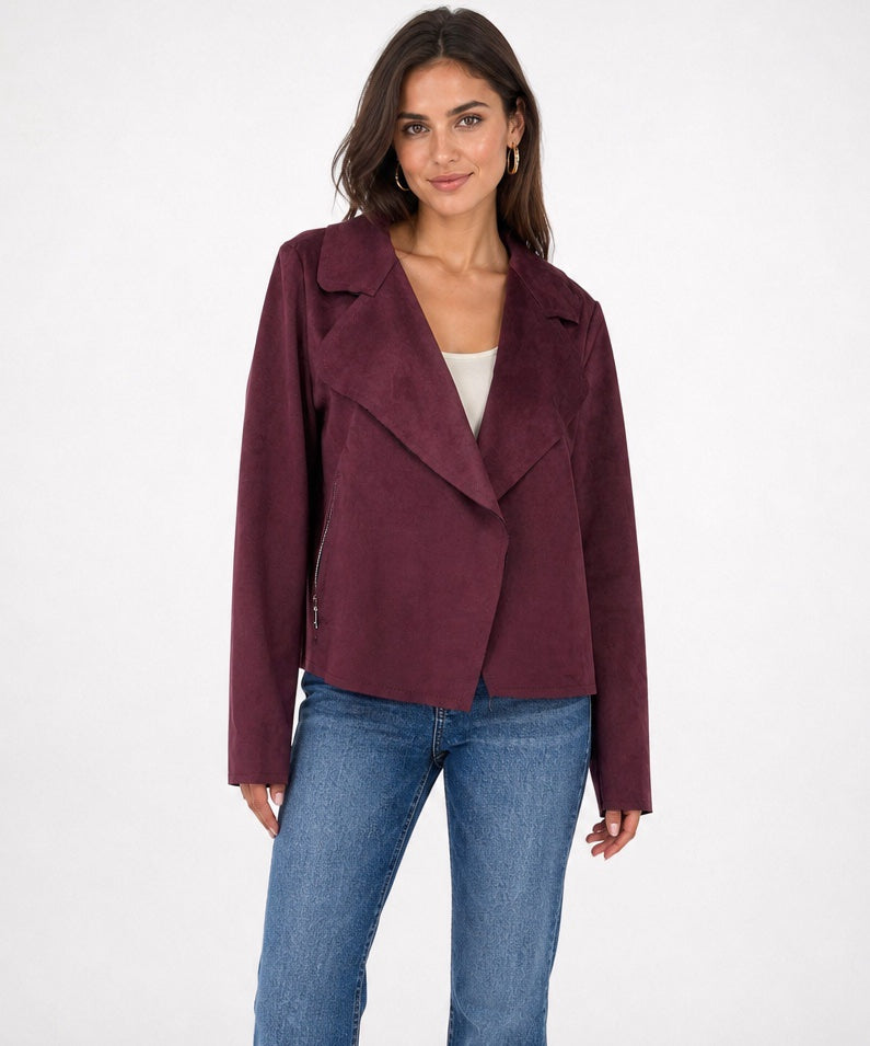 Faux Suede Waterfall Jacket - Mixed Pack
