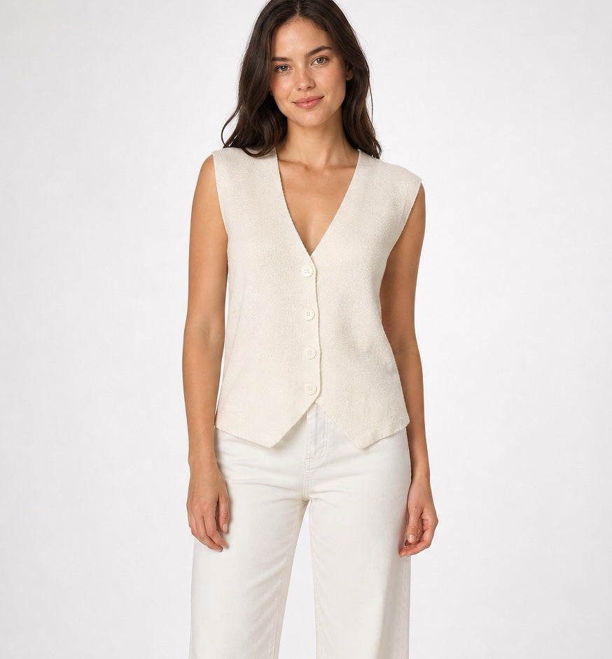Textured Knit V-Neck Waistcoat - Mixed Pack