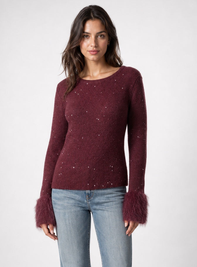 Sparkle Knit Sweater with Fluffy Cuffs - Mixed Pack