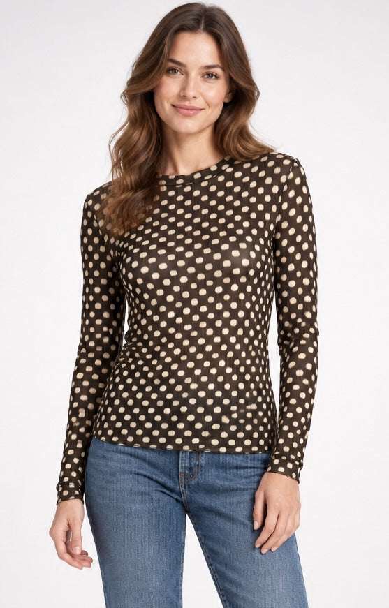 Cashmere Enriched Polka Dot Long Sleeve Top - Mixed Pack