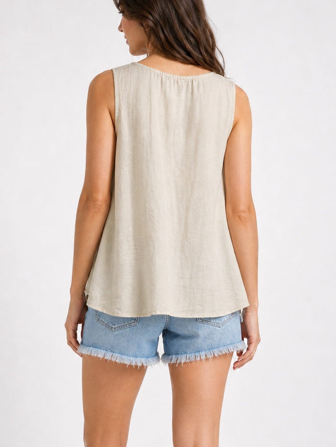 Textured V-Neck Sleeveless Top - Mixed Pack (2)