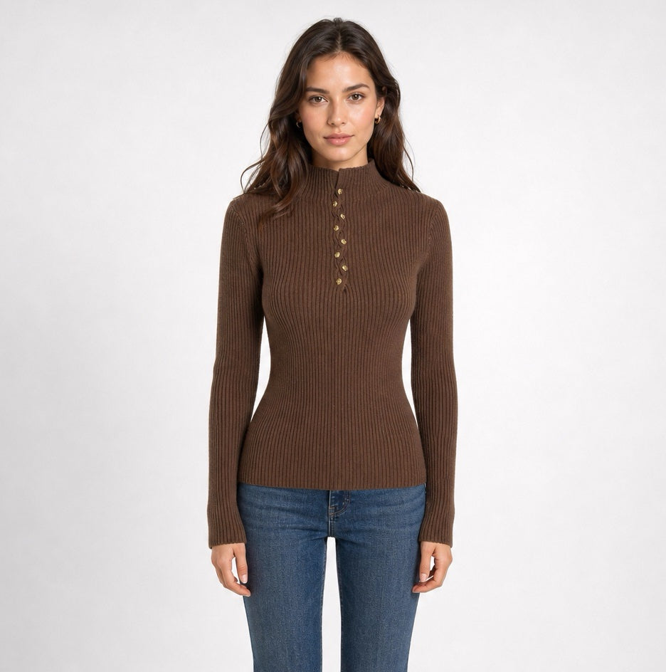 Mock Neck Button Placket Jumper - Mixed Pack