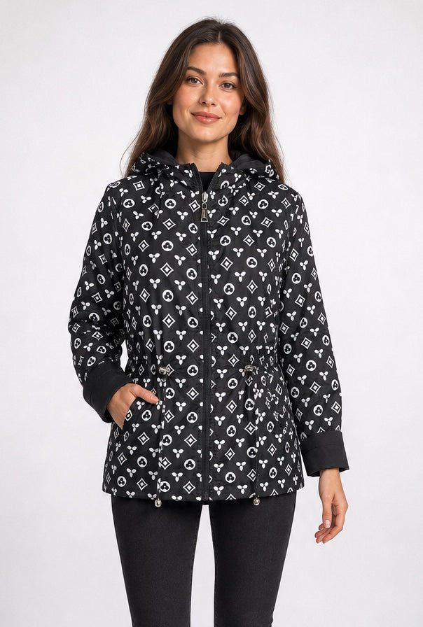 Monogram Lined Hooded Jacket - Black (3)