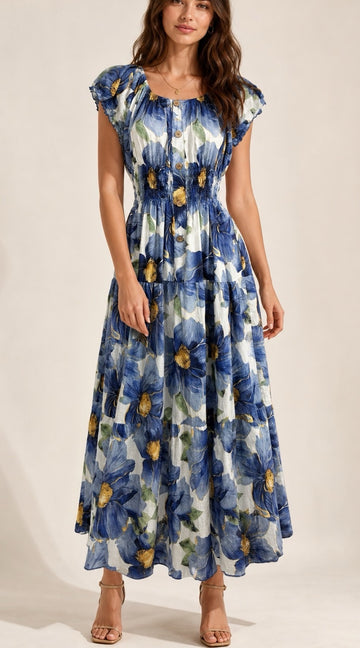 Floral Print Button Maxi Dress - Mixed Pack