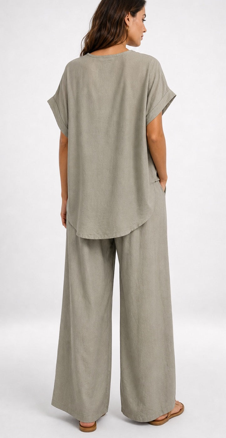 Relaxed Fit Top and Wide-Leg Pant Set - Mixed Pack