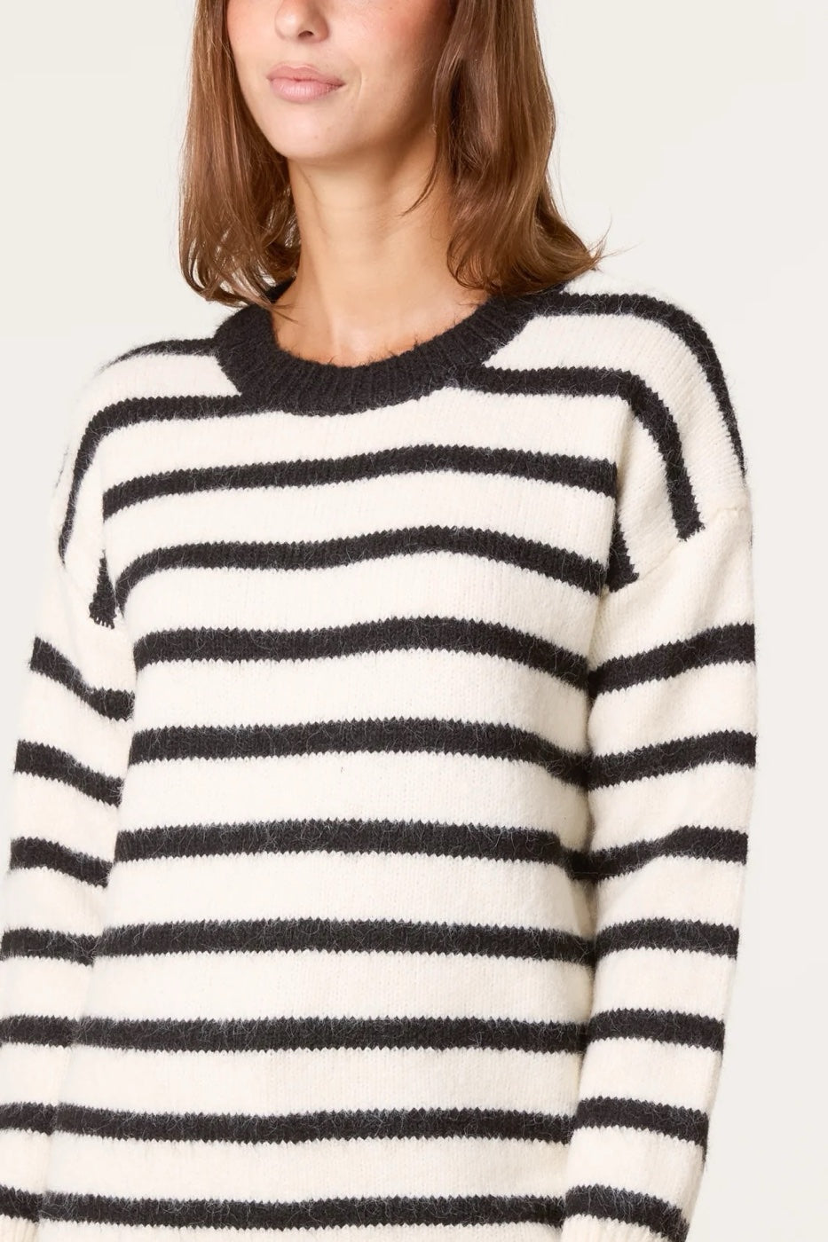 Horizontal Stripe Wool Blend Jumper - Black (2)