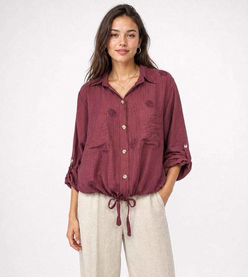 Embroidered Drawstring Shirt - Mixed Pack