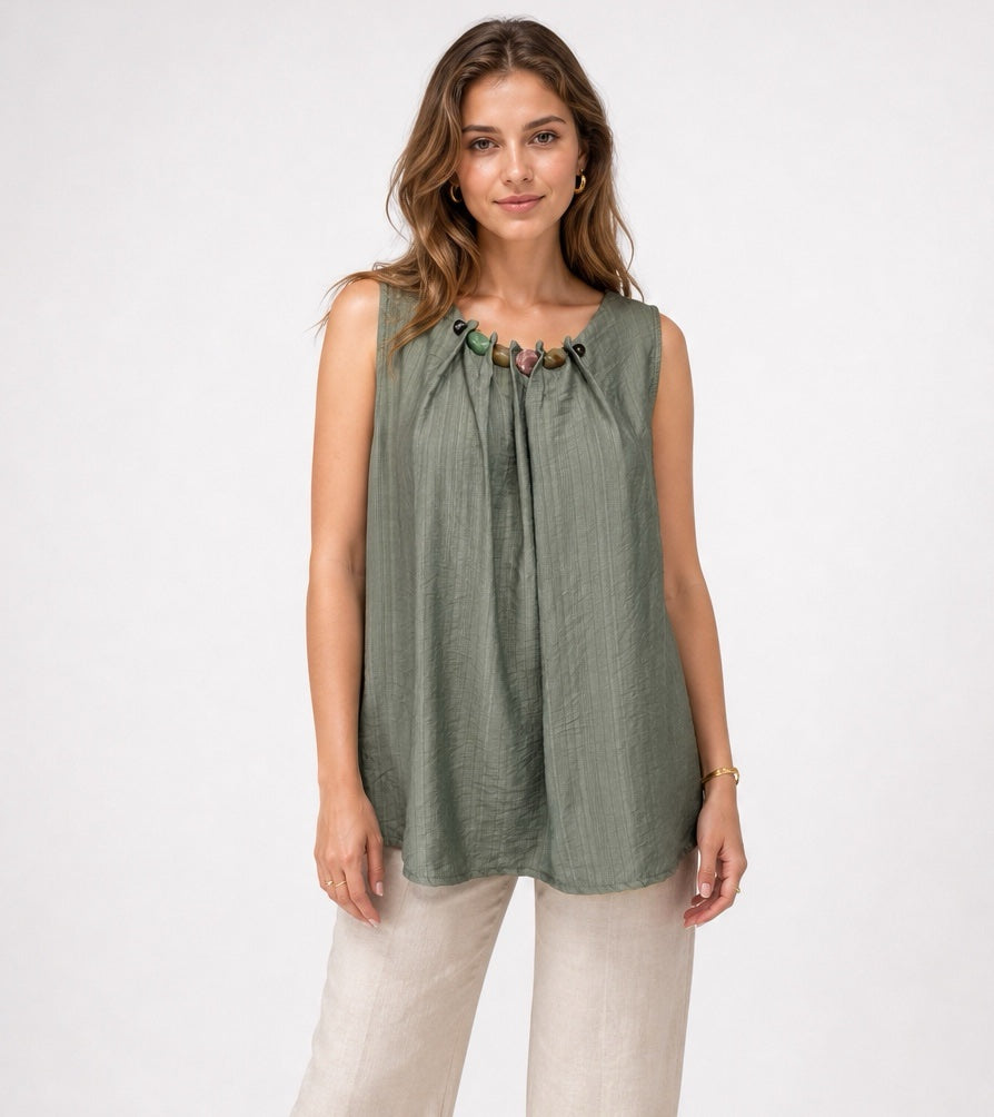 Beaded Gathered Neckline Top - Mixed Pack